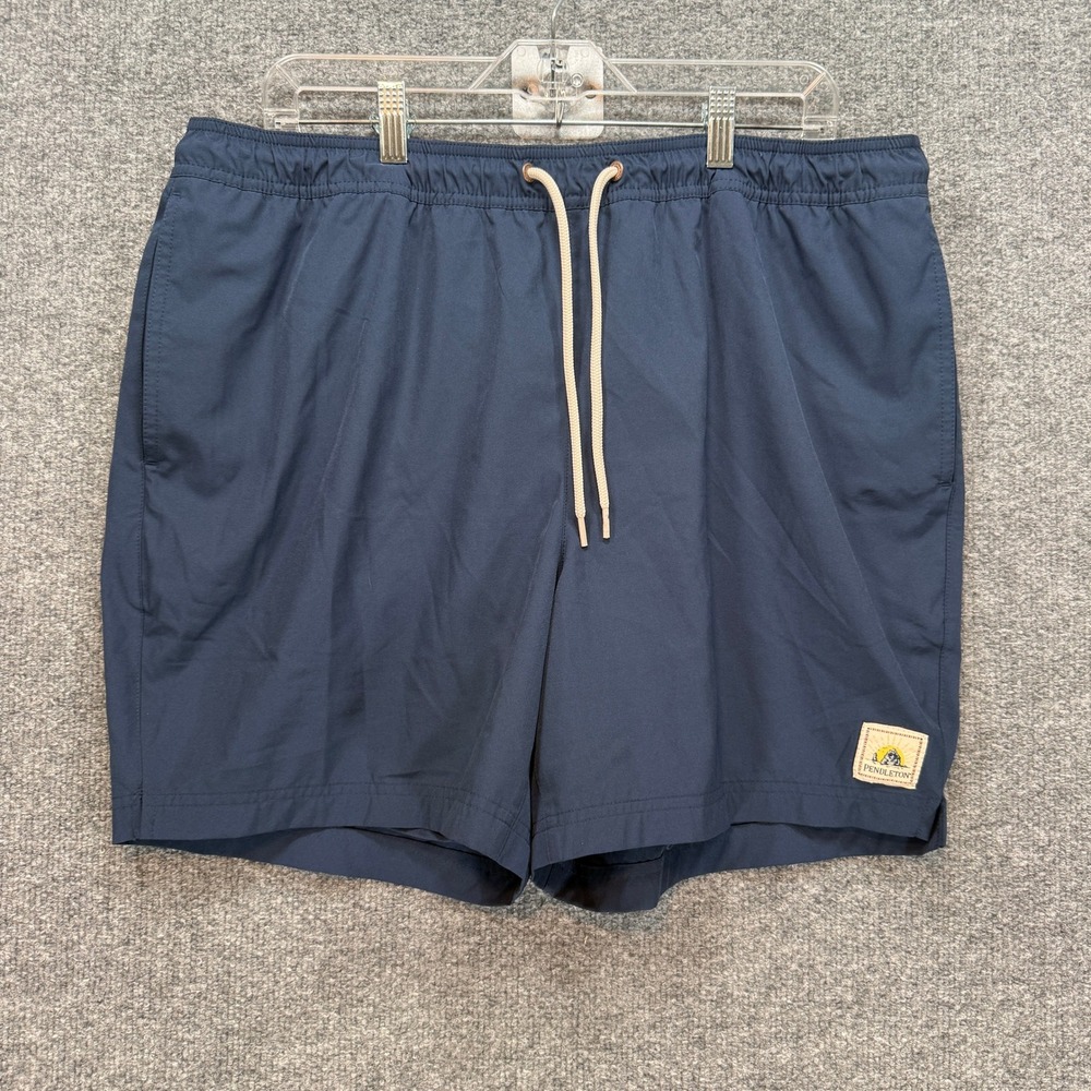 Pendleton Swim Trunks‎ Men Large Navy Blue Mesh Lined Drawstring Board Shorts